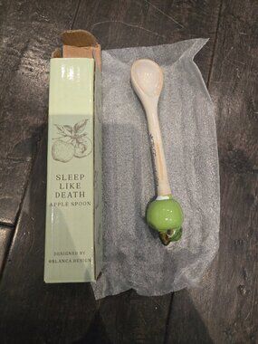 FairyLoot Sleep Like Death Apple Spoon | Green/Cream